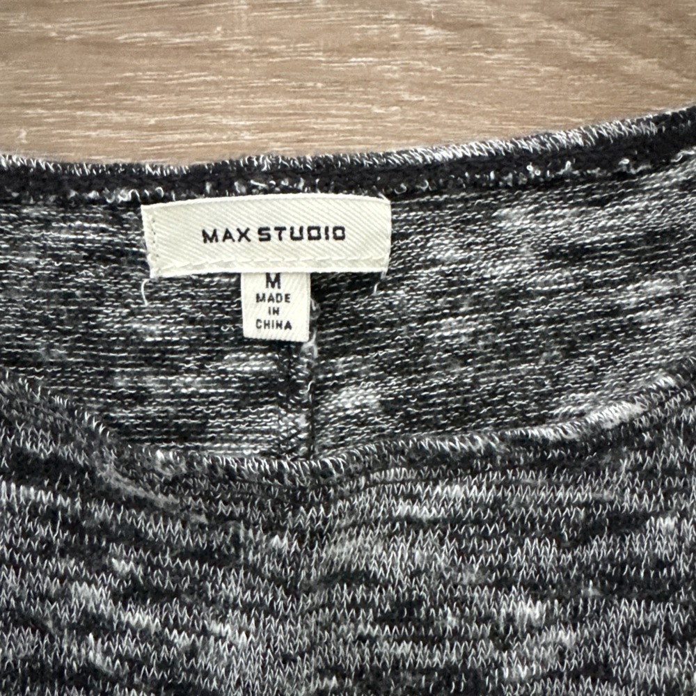 Max Studio Women's Sweater Dress with Side Knot Size M Color Black - Picture 2 of 5
